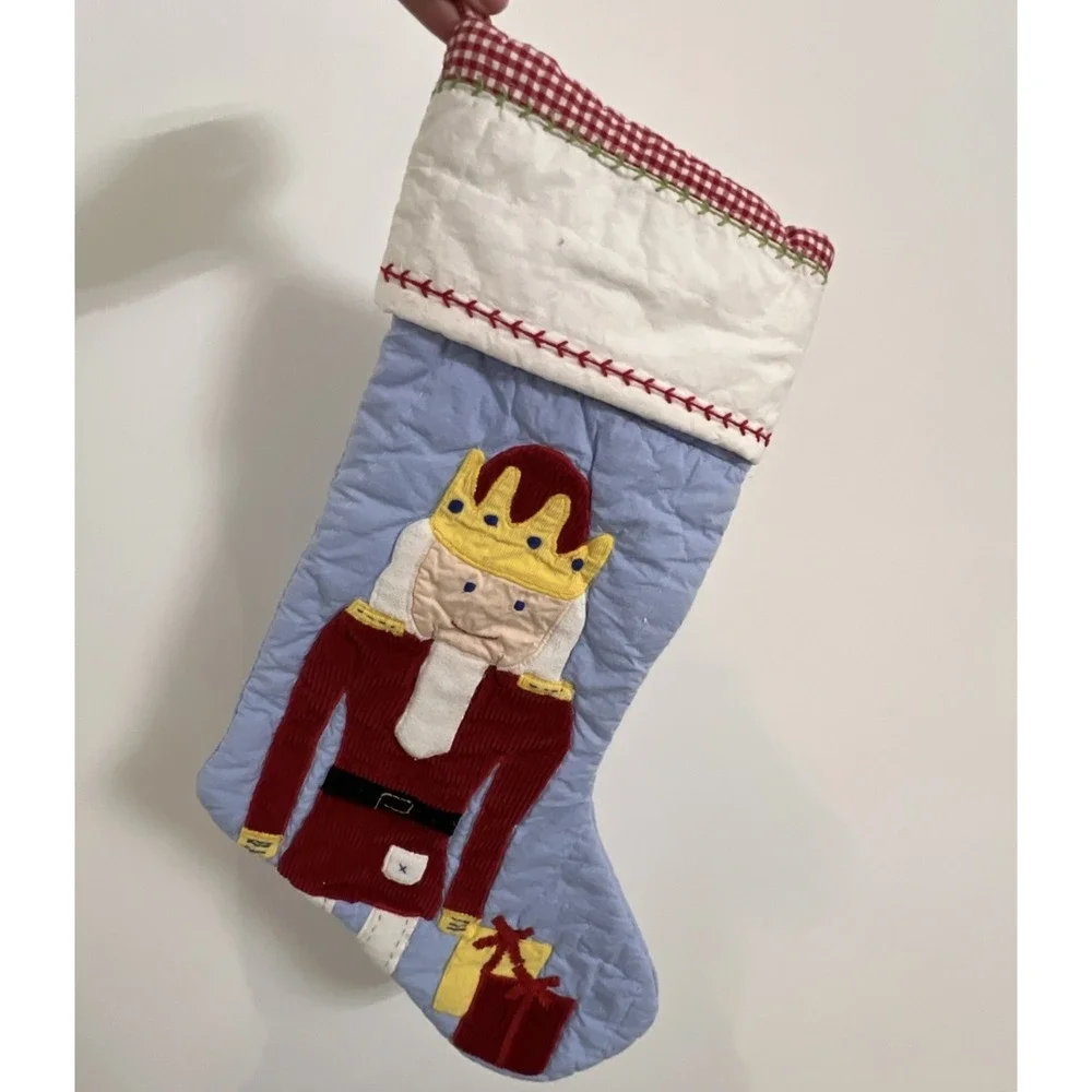 Pottery Barn Kids Nutcracker Christmas Stocking Quilted Appliqué Holiday PBK